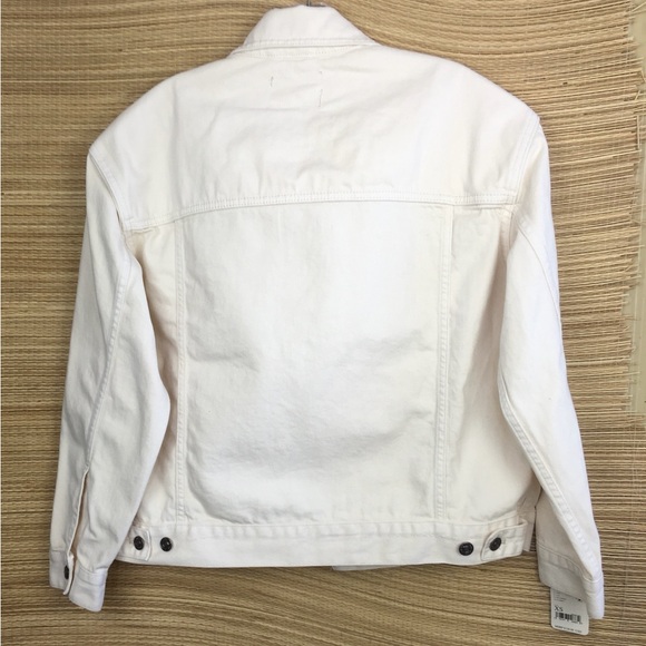 NWT Free People Jolene Trucker Denim Jacket in Ecru Size XS $128 - Picture 7 of 15
